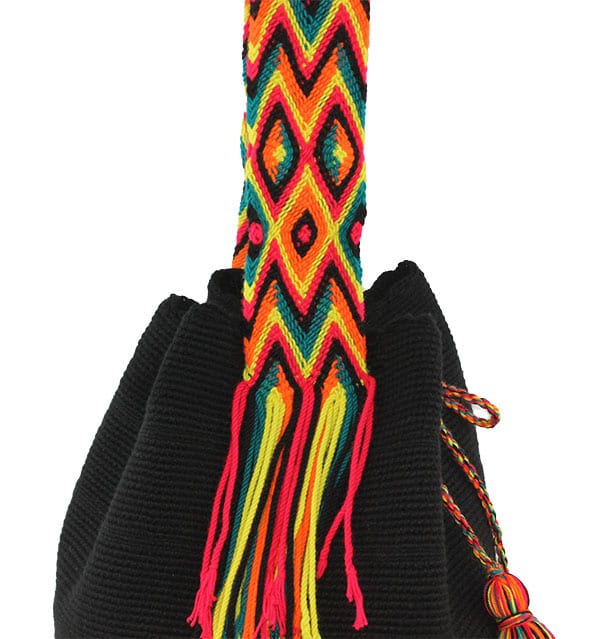 Wayuu black mochila Colombia